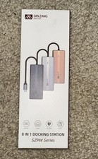 USB C Hub, SANZANG 8 in 1 USB-C Docking Station to HDMI Adapter, 4K@60Hz Grey  picture