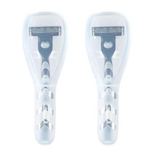 2Pcs Clear Travel Razor Case, Hard Plastic Shaver Cover Compact, Transparent  picture