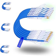 Rapink Patch Cables Cat6/ Cat6a 1ft (24 Pack) Slim, Cat6a Ethernet 1FT Blue picture