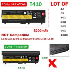 ✅LOT 55+ Battery For Lenovo Thinkpad T410 T420 T510 T520 W510 W520 5200mAh 6Cell picture