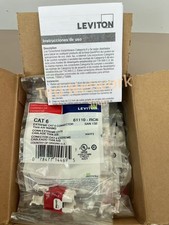 Genuine  50 PACK  Leviton 61110-RC6 Cat 6 Keystone jack Gigabit RJ45 CRIMSON Red picture