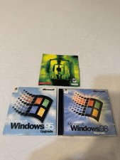 Microsoft Windows 95 98 Upgrade CD-ROM w/ Keys + Obsidian Demo Vintage PC Lot picture