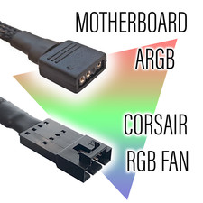 Motherboard Standard ARGB 3-pin 5V to Corsair RGB Fan Adapter picture