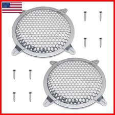 SYCZIOHU 2 Pcs 10 Inch Speaker Grill Plastic Round Subwoofer Grill Silver picture