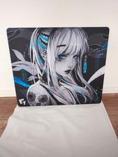 GLSSWRKS KAZEMI Premium Glass Gaming Mousepad Blue Anime Large Mat Limited Japan picture
