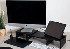 Mind Reader 2 Tier Adjustable Monitor Riser, Black (MDFMOND-BLK) picture