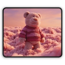 Teddy Bear in Pink Clouds Gaming Mouse Pad | Plush Toy Illustration picture