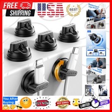 6-Pack 360°Rotating Cord Holder for Nightstand, Magnetic Clips picture