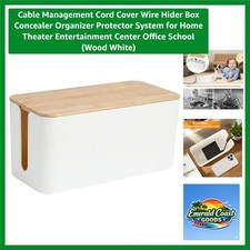 Elegant Cable Management Hider Box - Stylish Wood White Organizer System picture
