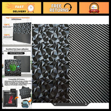 235x235mm Spring Steel Build Plate for 3D Printers - Carbon Fiber & PEO PET picture