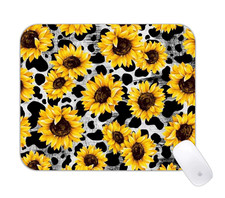 Cow Print Sunflowers Cartoon Desk Mat Fun Non-Slip Kids Gaming Pad picture