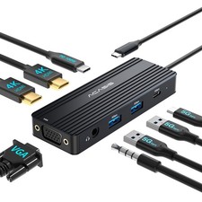 ACASIS 8-in-1 USB C Hub Dual Monitors Docking Station Dual HDMI +VGA for Laptop picture