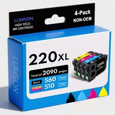  220XL T220XL 4PK Ink Cartridge For Epson XP-320 XP-420 XP-424 WF-2630 WF-2750 picture