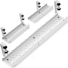 Under Desk Cable Management Tray No Drill Extendable 31 in Metal Cord Holder picture