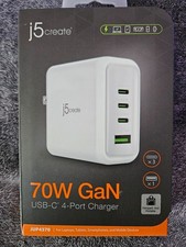j5 Create 70w GaN USB-C 4-Port Charger-JUP3470-BRAND NEW SEALED picture