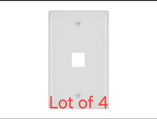 Lot Of 4 Monoprice 1-Gang Wall Plates for Keystone, 1-Port, White, picture