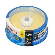 Maxell DVD-RW Reweritable DVD 15pk- New & Sealed Data Video 4.7 GB 2 Hr picture