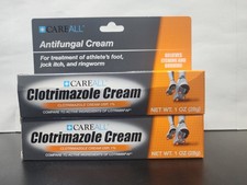 2 packs CareAll Antifungal Cream 1% Clotrimazole 1oz OTC  New Sealed  Exp 6/2028 picture