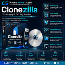 CLONEZILLA DISK IMAGING & PARTITION PROGRAM ISO | DVD, USB COMBOS | FAST SHIP picture