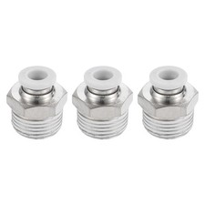 3Pcs Pneumatic Fitting, 6mm Tube OD x 3/8