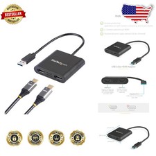 StarTech USB A 3.0 Dual HDMI Adapter 4K 30Hz Windows Productivity picture
