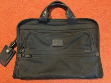 TUMI Black Ballistic Nylon Slim Briefcase #26101DH - Excellent picture