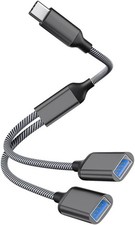 USB C Male to Dual USB Female Adapter, USB C to USB Splitter, Type C to USB A OT picture