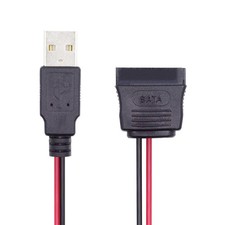 Single USB 2.0 to SATA Converter Adapter Cord 15Pin DC 5V Power Supply Hard D... picture