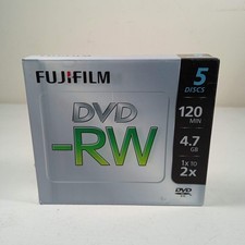 FujiFilm DVD-RW 2x 120 Min 4.7 GB 5 Pack Discs Brand New picture