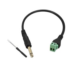 6.35mm Mono Audio Male Jack to AV 2 Pin Screw Terminal, Pack of 1 picture