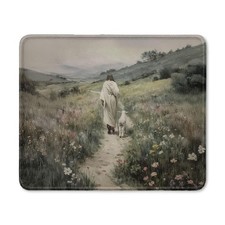 DEQSX Vintage Jesus and Lamb Christian Mouse Pad, Gifts for 14Child  picture