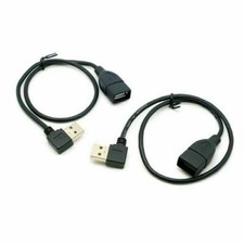 CY  2pcs Left & Right Angled USB 2.0 A Male to USB Female Extension Wire picture