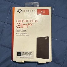 Seagate Backup Plus Slim 1TB Black Portable External HDD for PC & Mac picture