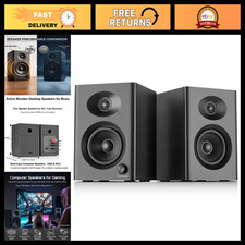 High-Quality Powered Desktop Computer Speakers for Music & Gaming - Black Pair picture