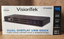 VisionTek VT4000 Dual 4K USB-C USB-A Docking Station HDMI DP 901005 picture