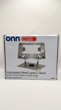 onn Adjustable Metal Laptop Stand 360° Rotating Height & Angle Adjustable Silver picture