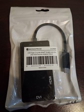 Monoprice USB Type-C To 4k HDMI Single Link DVI And VGA Passive Adapter picture