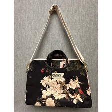 Dachee Laptop Messenger Bag Medium Black Peony Floral Padded Cottagecore picture