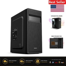 Durable Black ATX Mid Tower with Built-In Cooling Fan & Dust Filter - T6 Model picture