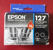 01-2018 NIB GENUINE Epson Ink 127 T127120-D2 XL BLACK WF 545 630 645 NX530 NX625 picture