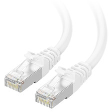 10Gbps Snagless Shielded Cat 6A Ethernet Cable, 50Ft, White picture