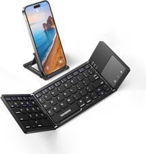 Foldable Bluetooth Keyboard with Touchpad, Ultra Slim Compact,Black picture