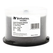 Verbatim DVD-R Blank Discs 4.7GB 16X DataLifePlus White Inkjet Printable Reco... picture