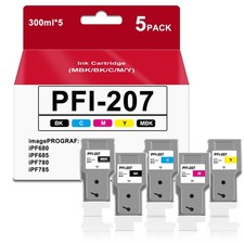 High Yield PFI 207 PFI-207 SMALL, Matte Black, Cyan, Magenta, Yellow picture