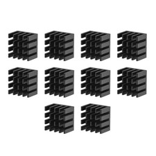 10 Pack 14x14x10mm Aluminum Electronic Cooler Radiators Black Slotted Section picture