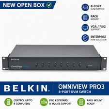 Belkin OmniView PRO3 8-Port KVM Switch Rackmount VGA PS/2 New Open Box Complete picture