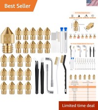 50-Piece 3D Printer Cleaning Kit: 23 MK8 Nozzles & 19 Tools for Peak Performance picture