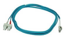 Lot of 2 -Monoprice 6394 Aqua 32.8ft LC-LC Multi-Mode Fiber Optic Network Cable picture