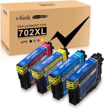 4PK T702XL Ink Cartridge Compatible for Epson 702 Workforce WF-3720 WF-3733 3730 picture