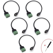5x 8-Pin Mini DIN Male to 5-Pin Screw Terminal Pluggable DIY PLC Wiring Cable picture